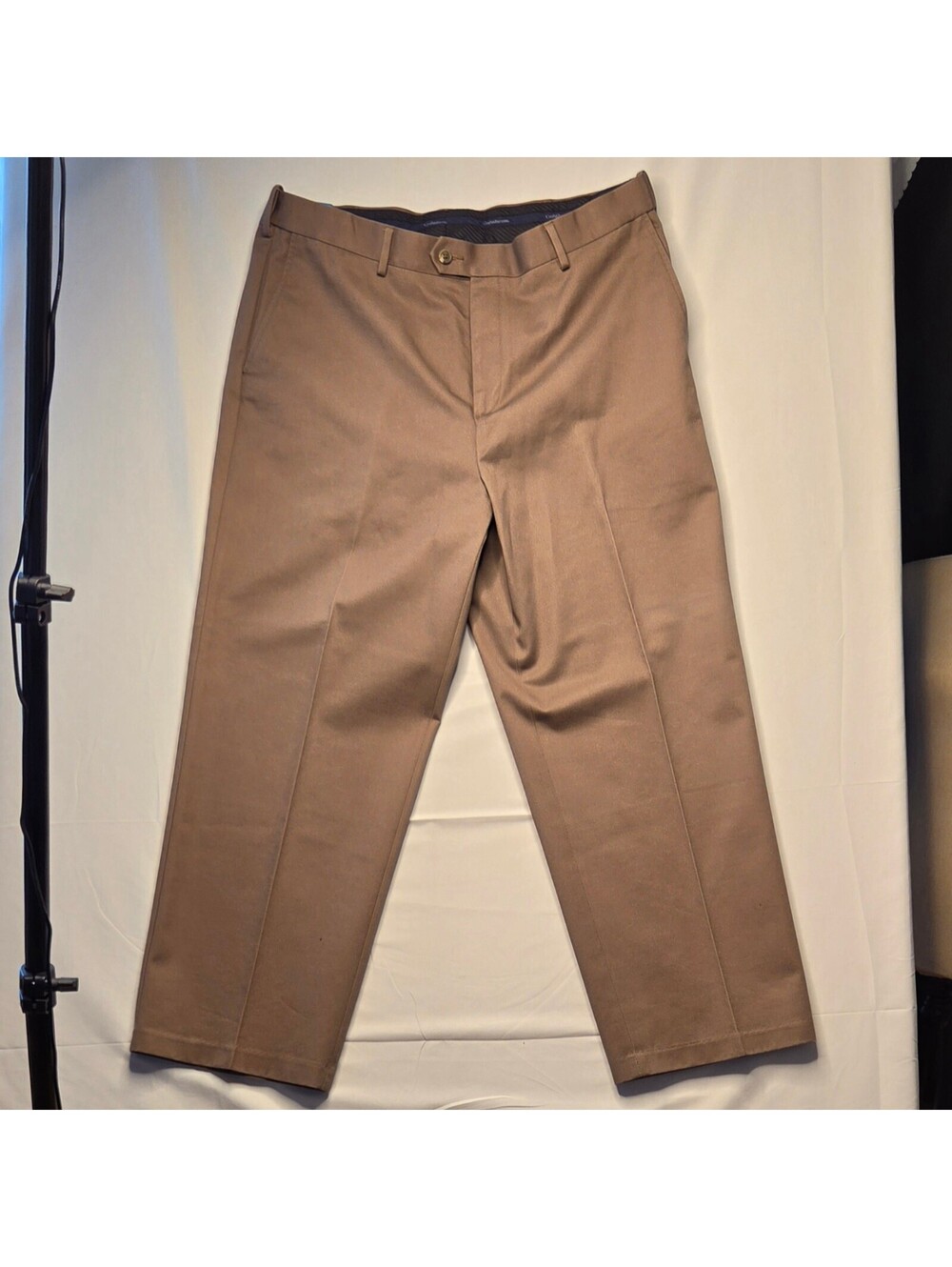 NWT Croft & Barrow No-Iron Classic Fit Khaki Pants 38x29 Dark Brown